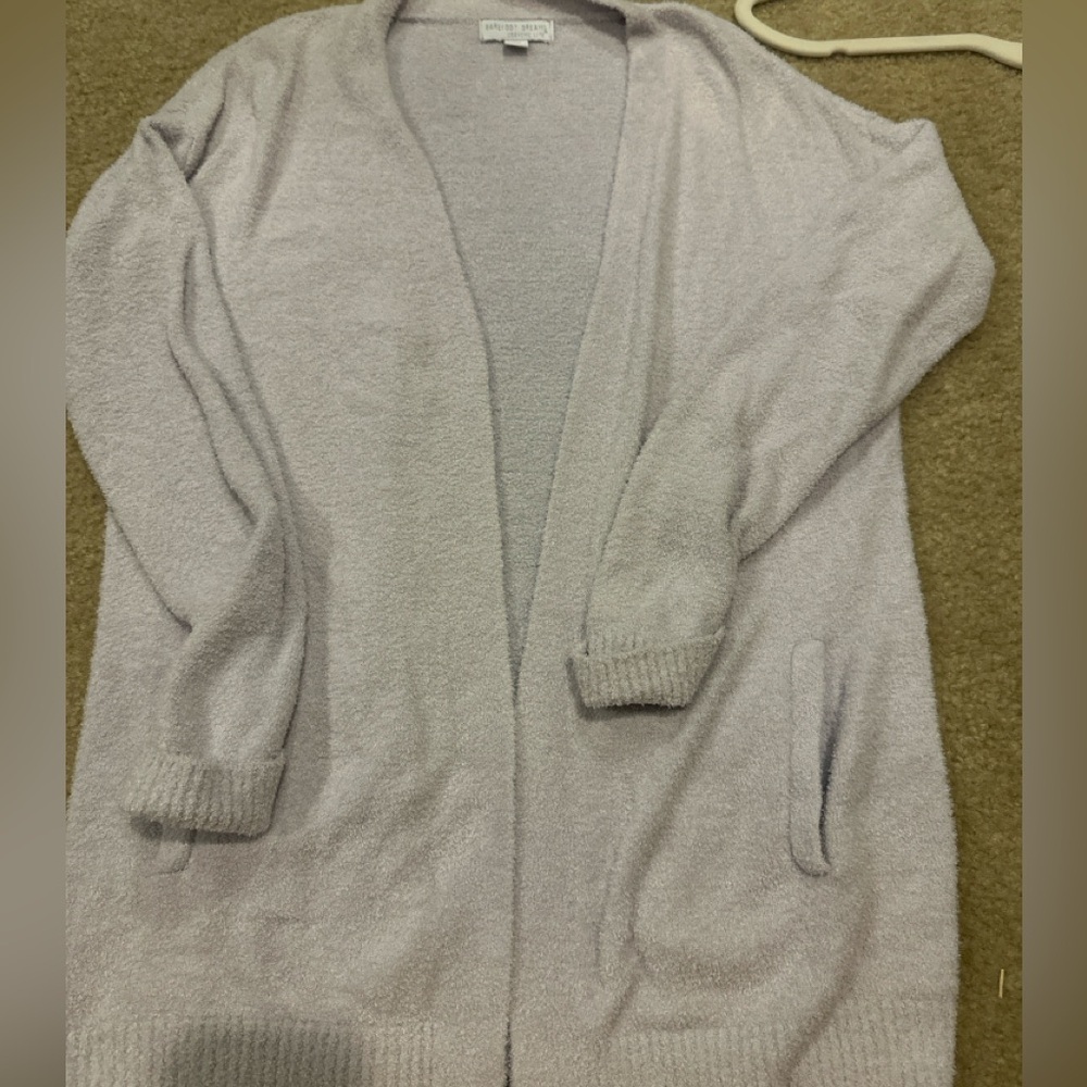 Barefoot Dreams Lavender CozyChic Cardigan XS Soft Open Front Sweater - Picture 2 of 2